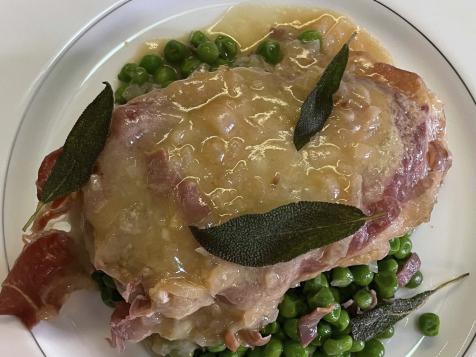 Pork Saltimbocca with Peas
