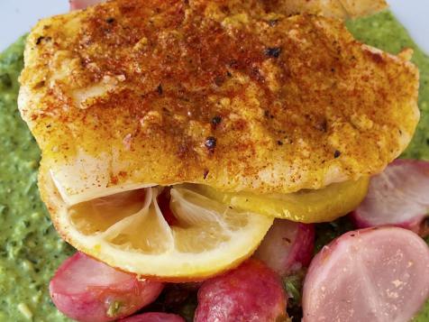 Sheet Pan Cod with Pesto