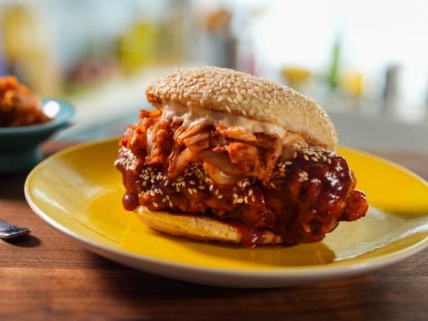 Fried Chicken Sandwich with Gochujang Glaze