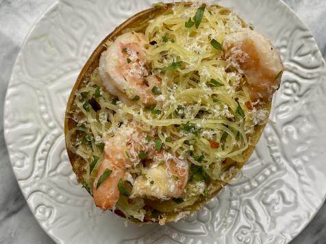 Spaghetti Squash Scampi Boats