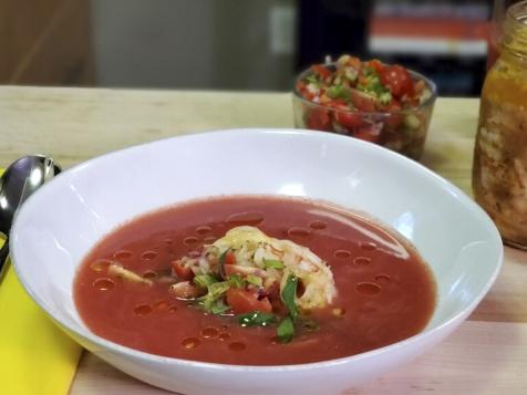 Gazpacho with Pickled Shrimp