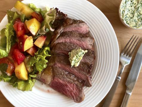 Air Fryer Steak, Garlic Butter