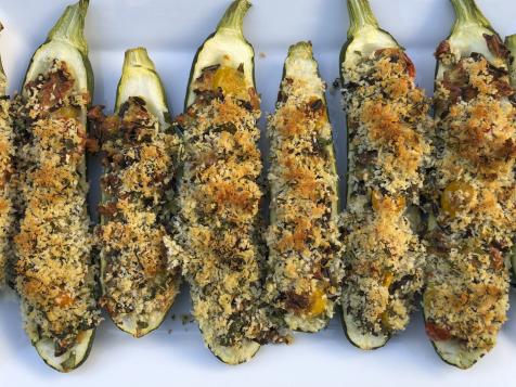 Lemon Wild Rice Zucchini Boats