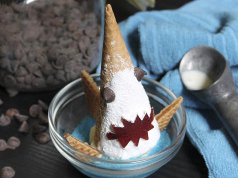 Shark Bite Ice Cream Sundaes