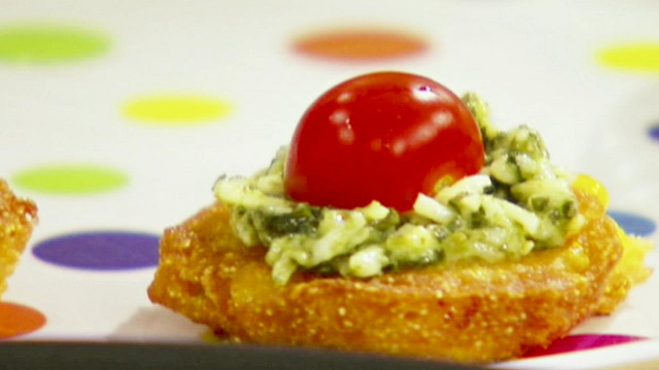 Corn Fritters With Pesto
