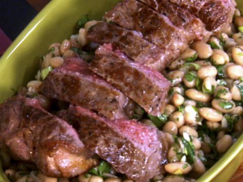Warm White Bean and Steak Salad