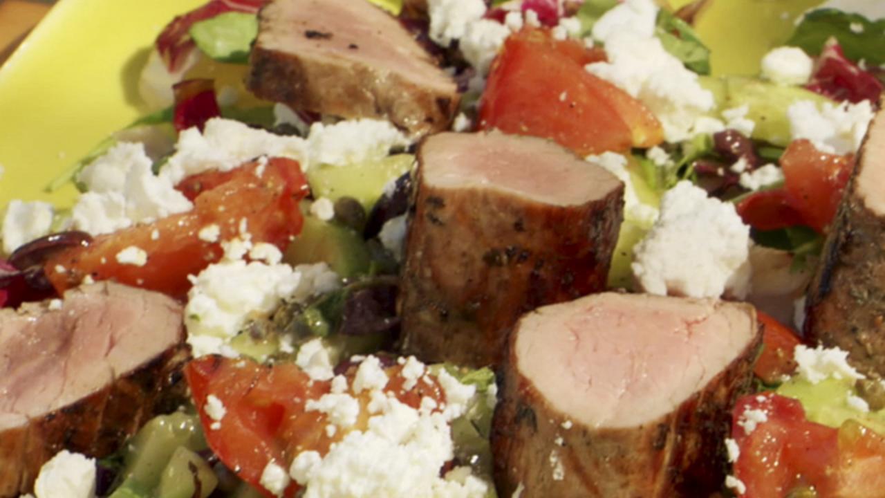 Pork Tenderloin Greek Salad