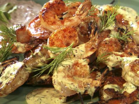 Shrimp Skewers & Yogurt Sauce
