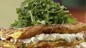 Zucchini Ricotta Omelet Cake