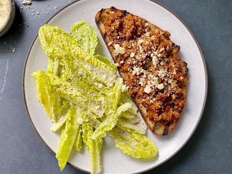 Bolognese on Toast with Caesar