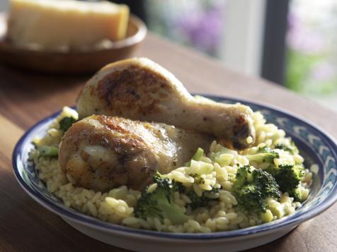 Chicken Drumsticks with Orzo
