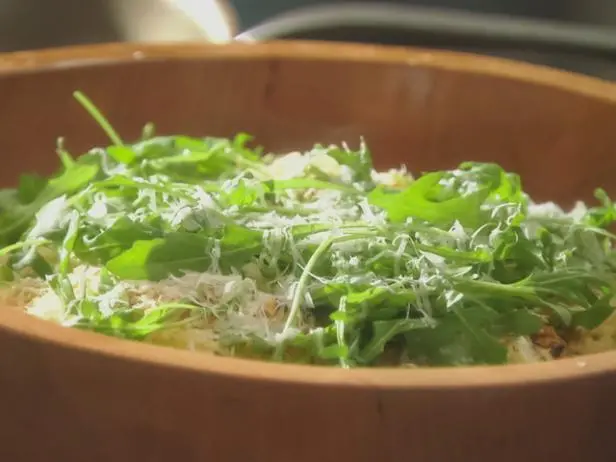 Angel Hair Pasta with Fried Chili Flakes, Lemon and Arugula Recipe | Tyler Florence | Food Network