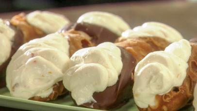 Chocolate-Dipped Cannoli with Orange Ricotta Filling
