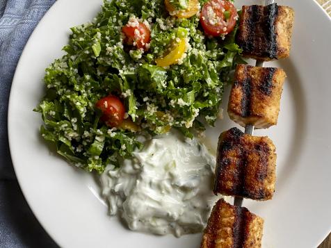 Salmon Kebabs with Tabbouleh