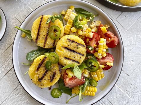 Grilled Polenta, Corn Salad
