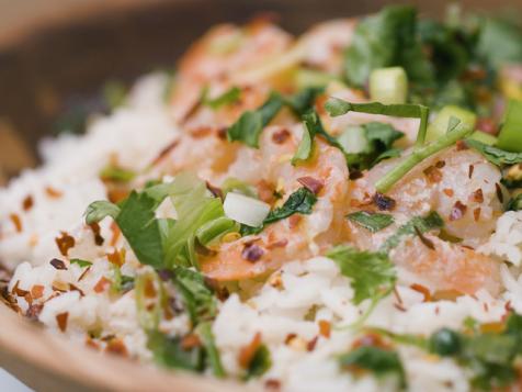 Bamboo Steamed Shrimp Over Island Rice