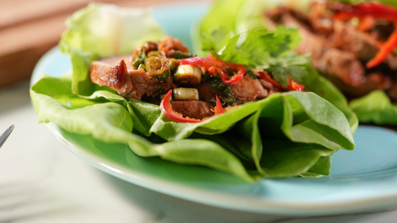 Spicy Pork Loin and Lettuce Wraps