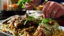 Brick Chicken with Apricot Couscous