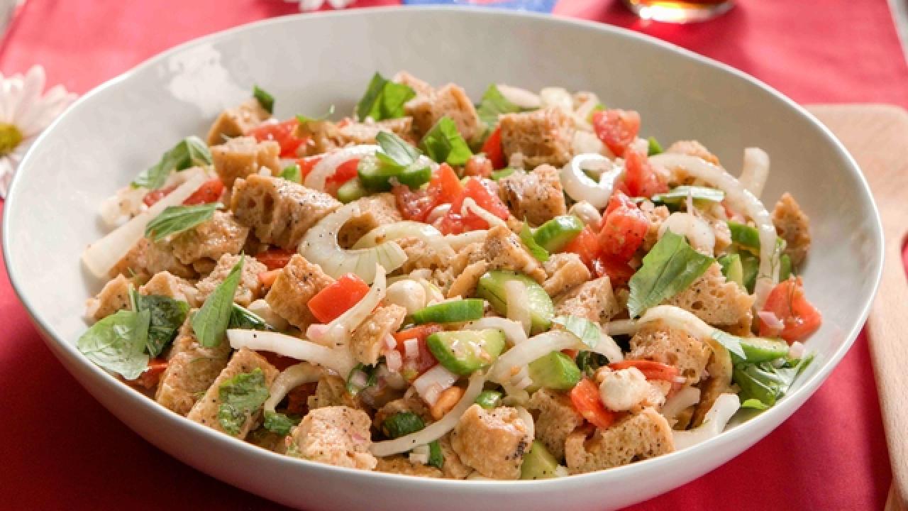 Everything Bagel Panzanella Salad