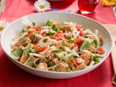Everything Bagel Panzanella Salad