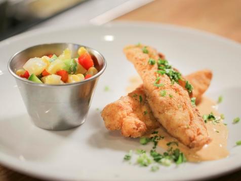 Cornmeal Snapper with Chow Chow and Smoky Habanero Aioli