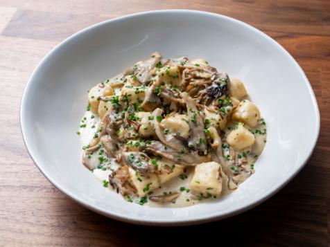Ricotta Gnocchi with Mushroom Cream Sauce