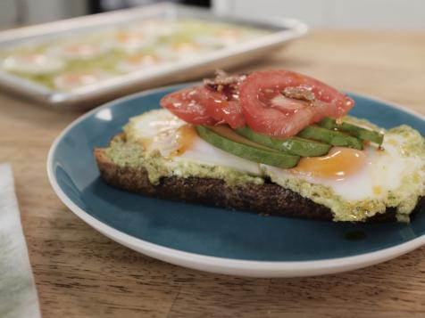 Sheet Pan Pesto Fried Eggs
