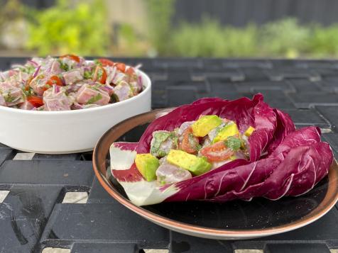 Tuna Ceviche in Radicchio Cups