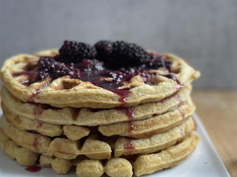 Cornmeal Waffles with Syrup