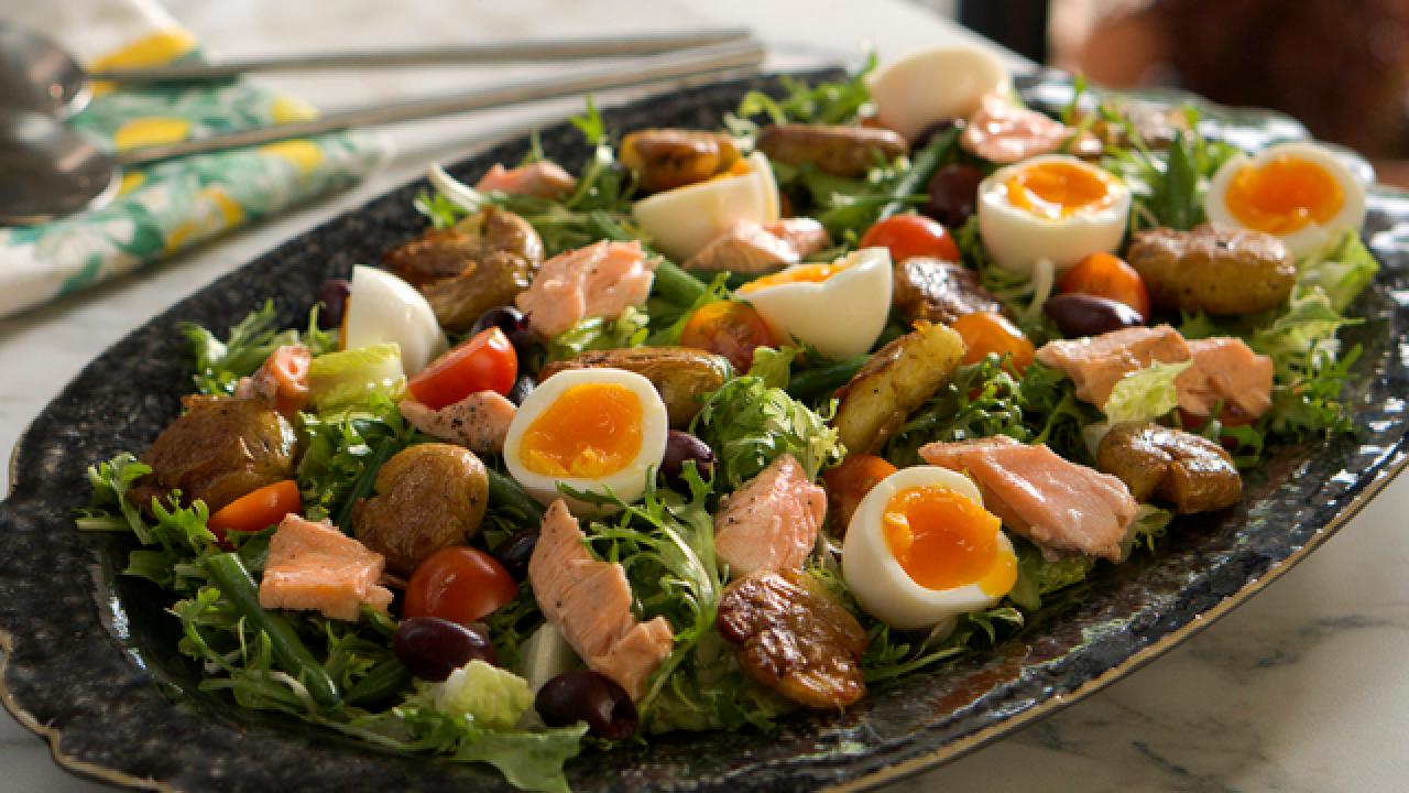 Poached Salmon Nicoise Salad