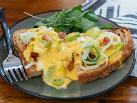 Crispy Bacon and Leek Toast