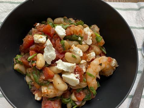 Shrimp, Bean and Feta Skillet