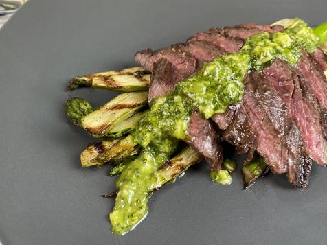 Skirt Steak with Pesto Butter
