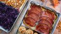 Sheet Pan Holiday Ham and Biscuits
