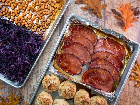 Sheet Pan Holiday Ham and Biscuits