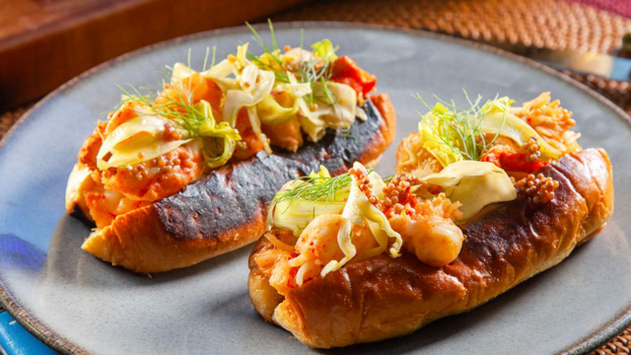 Butter-Poached Lobster Rolls with Celery Fennel Slaw