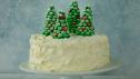 Peppermint Layer Cake with M&M's Trees