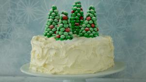 Peppermint Layer Cake with M&M’S Trees