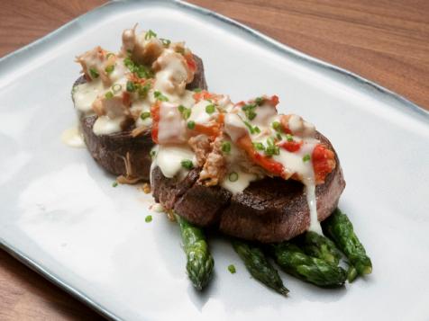 Steak Oscar with Sauteed Asparagus