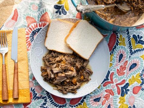 Shredded Pork with Black Pepper-Peach Glaze