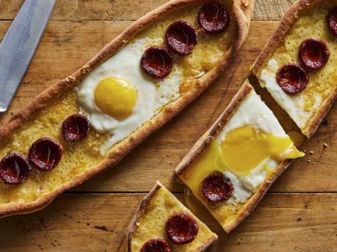 Turkish Pide with Eggs and Sucuk