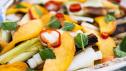 Charred Leeks with Quick-Pickled Chiles and Peach Vinaigrette