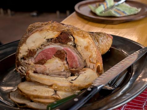 Capoducken with Chorizo and Oyster-Chestnut Stuffing