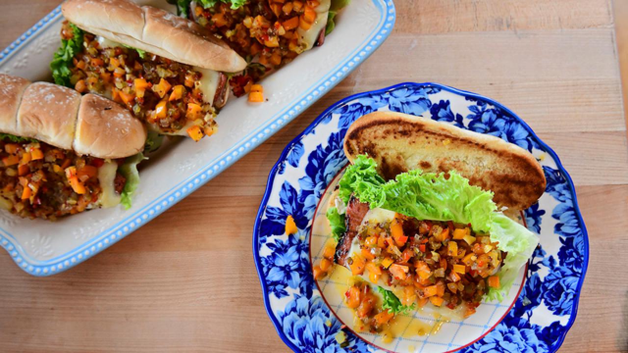 Hoagies with Quick Pepper Relish
