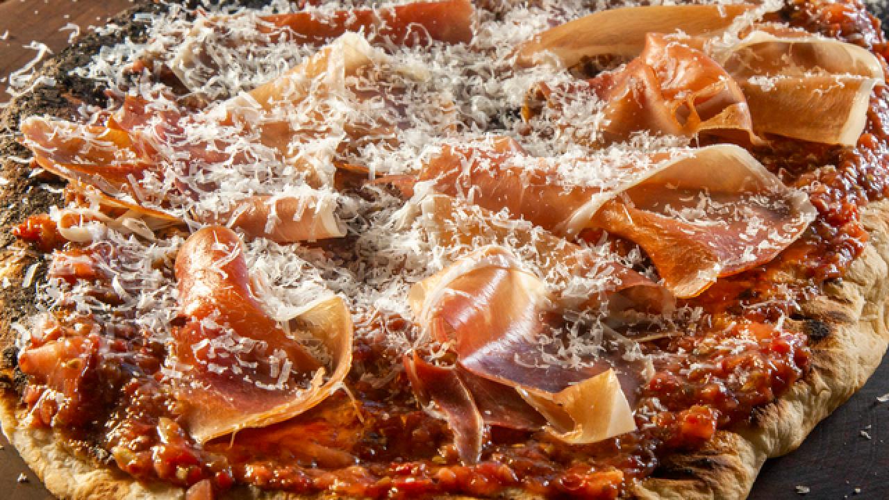 Pan con Tomate with Serrano Ham and Manchego Cheese