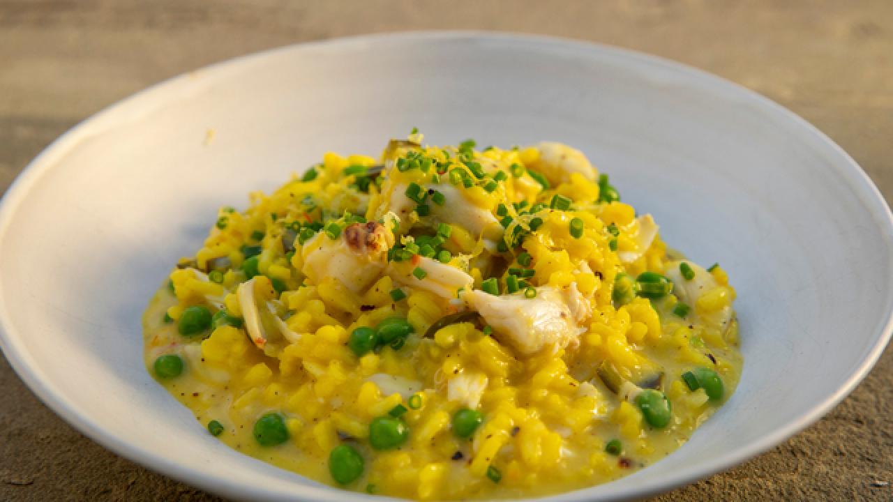 Fresh Crab and Pea Risotto