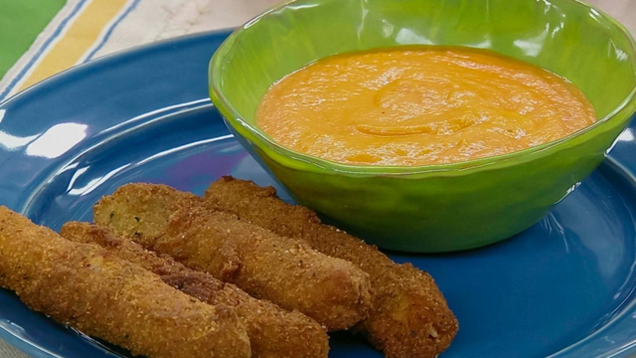Spicy Salami Mozzarella Sticks with Vodka Sauce