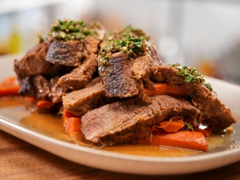 Slow Cooked Brisket with Brown Sugar, Carrots and Gremolata