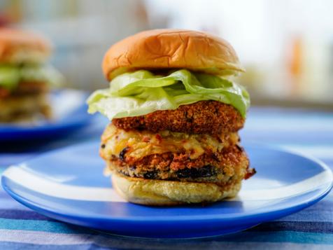 Cheesy, Stuffed Portobello Mushroom Burgers