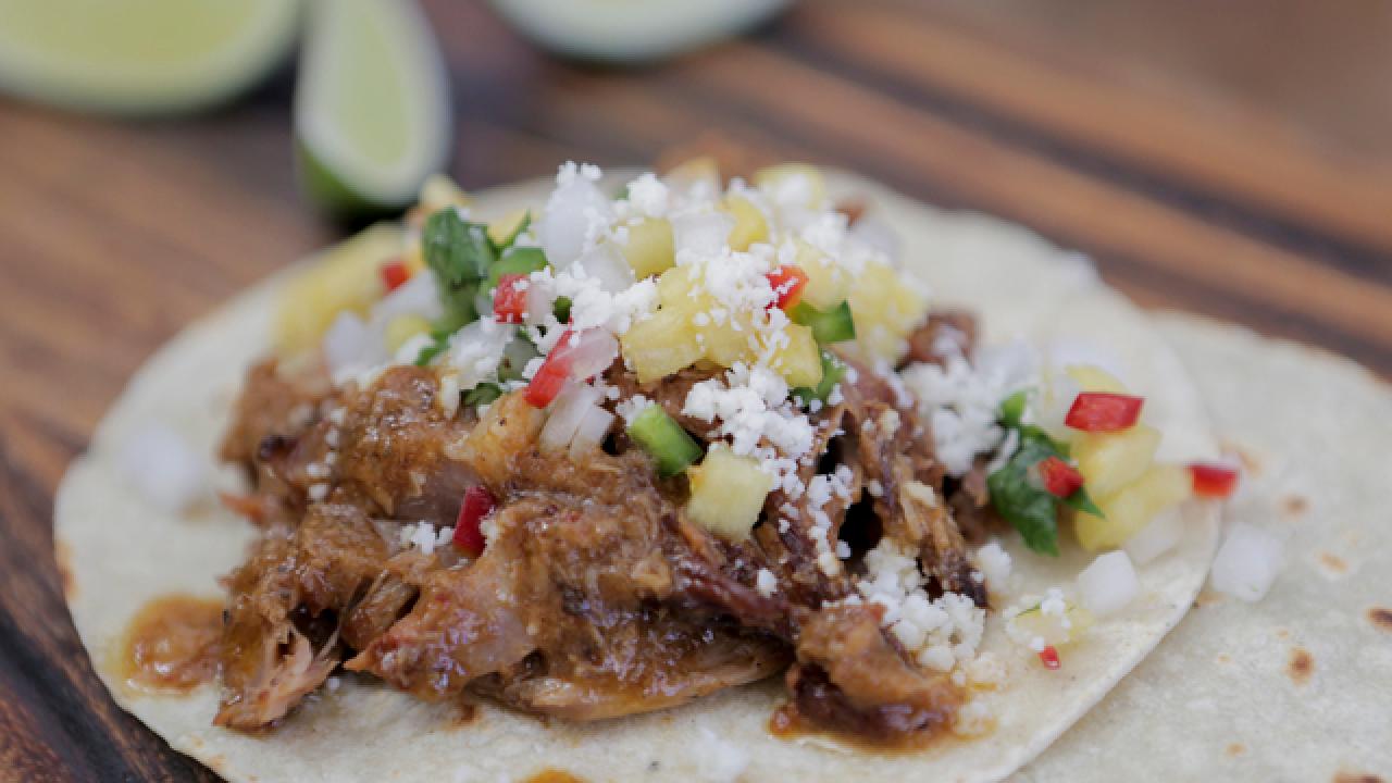 Al Pastor Tacos with Pineapple-Jalapeno Salsa